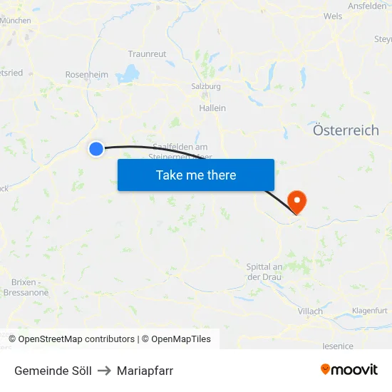 Gemeinde Söll to Mariapfarr map