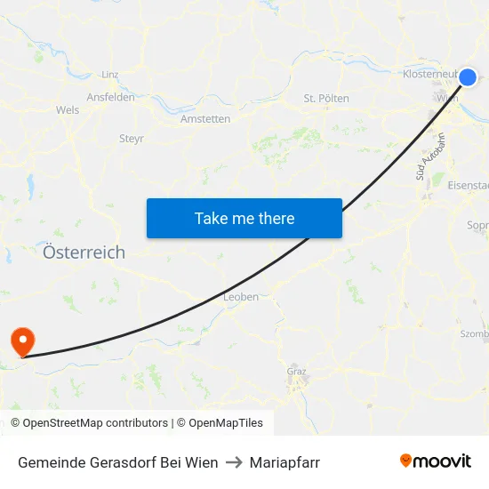 Gemeinde Gerasdorf Bei Wien to Mariapfarr map