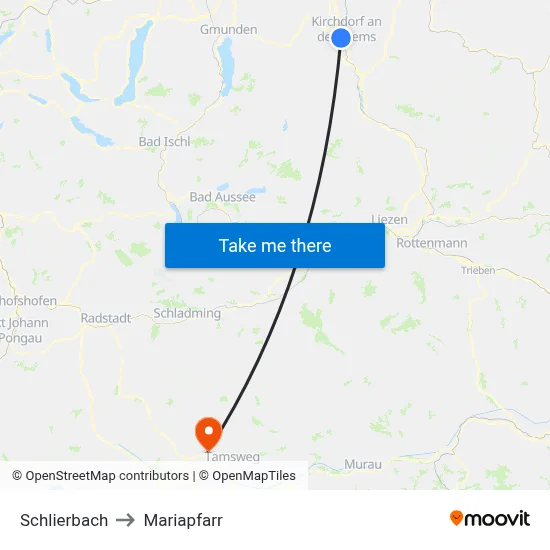 Schlierbach to Mariapfarr map