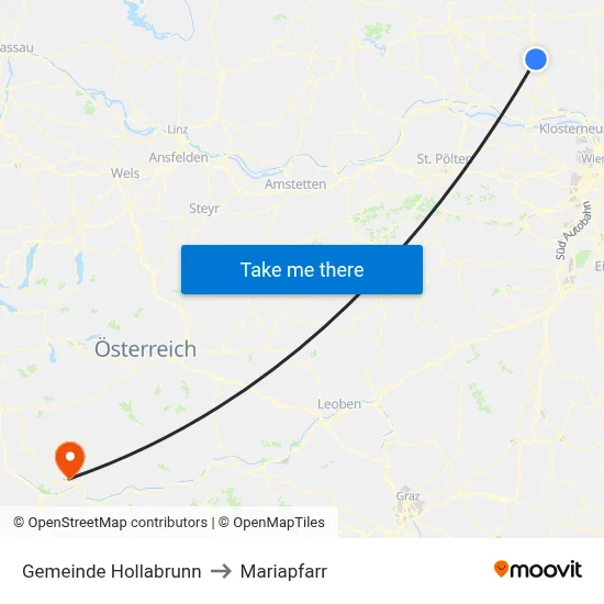 Gemeinde Hollabrunn to Mariapfarr map