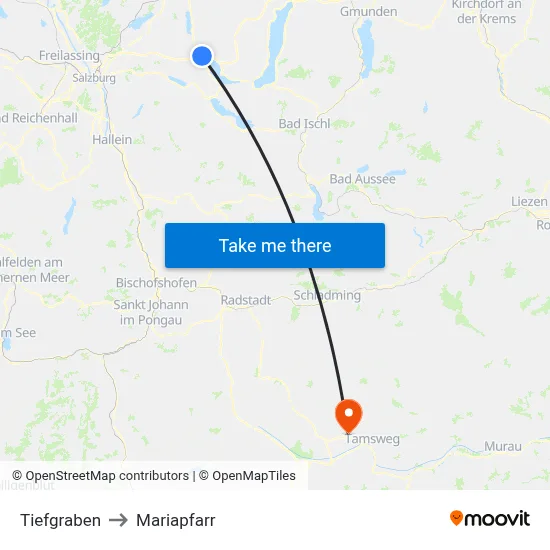 Tiefgraben to Mariapfarr map