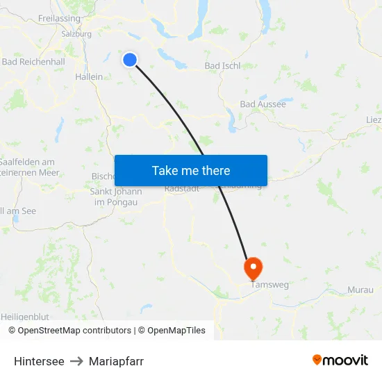 Hintersee to Mariapfarr map
