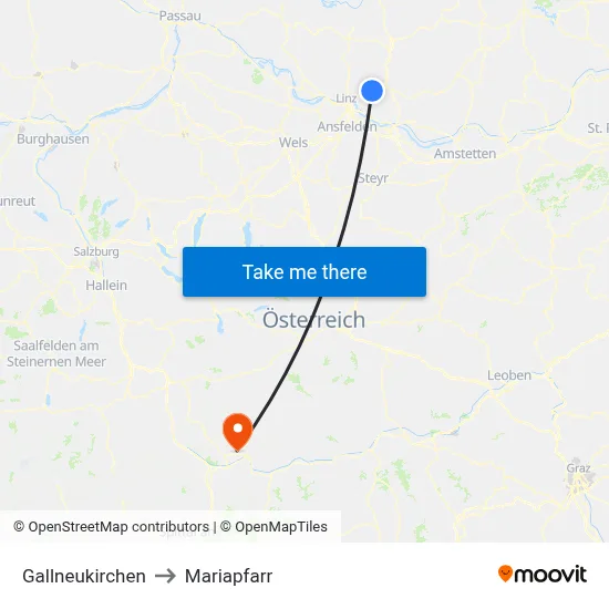 Gallneukirchen to Mariapfarr map