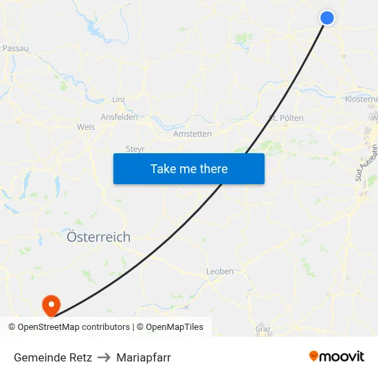 Gemeinde Retz to Mariapfarr map