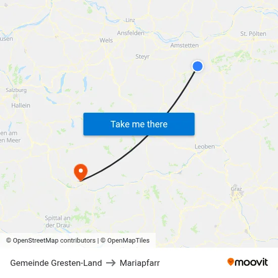 Gemeinde Gresten-Land to Mariapfarr map
