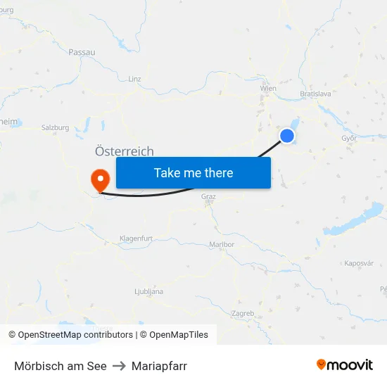 Mörbisch am See to Mariapfarr map