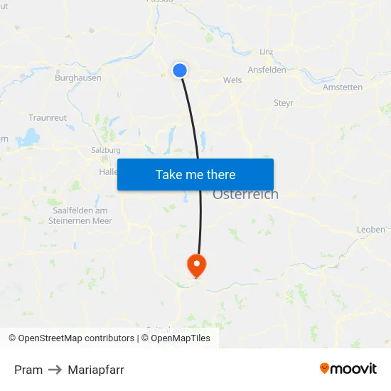 Pram to Mariapfarr map
