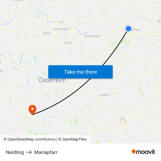 Neidling to Mariapfarr map