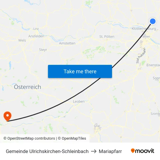 Gemeinde Ulrichskirchen-Schleinbach to Mariapfarr map