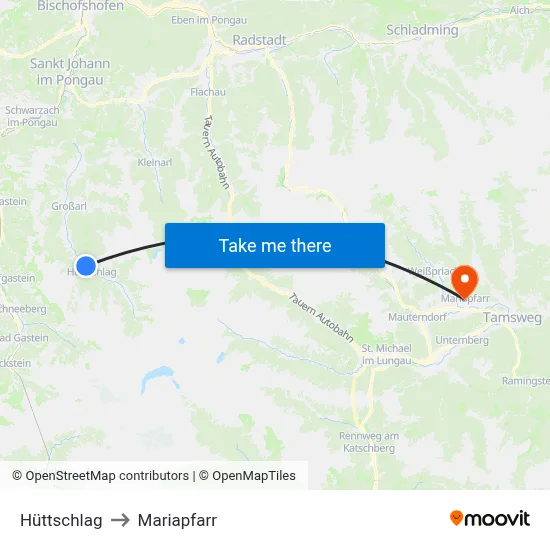 Hüttschlag to Mariapfarr map