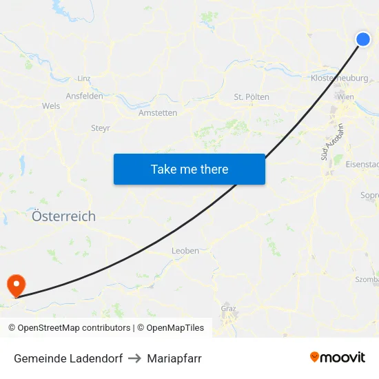 Gemeinde Ladendorf to Mariapfarr map