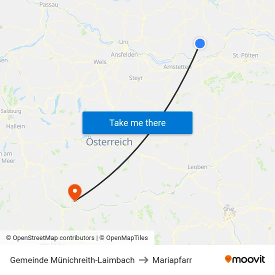 Gemeinde Münichreith-Laimbach to Mariapfarr map