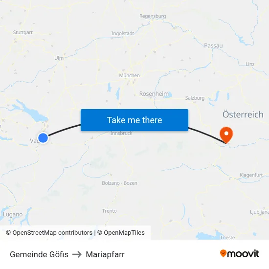 Gemeinde Göfis to Mariapfarr map