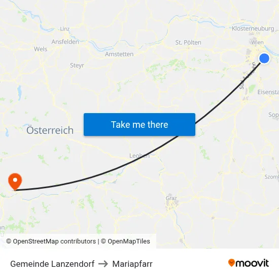 Gemeinde Lanzendorf to Mariapfarr map