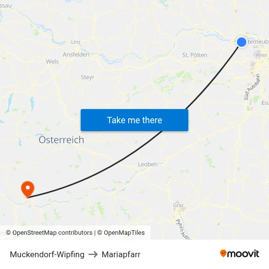 Muckendorf-Wipfing to Mariapfarr map