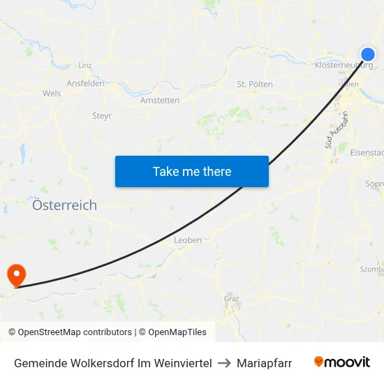 Gemeinde Wolkersdorf Im Weinviertel to Mariapfarr map