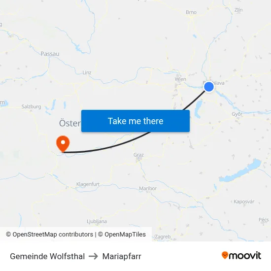 Gemeinde Wolfsthal to Mariapfarr map