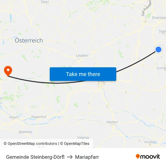Gemeinde Steinberg-Dörfl to Mariapfarr map