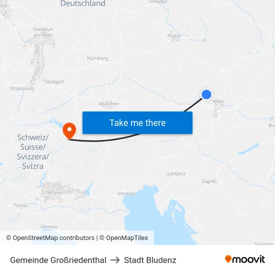 Gemeinde Großriedenthal to Stadt Bludenz map