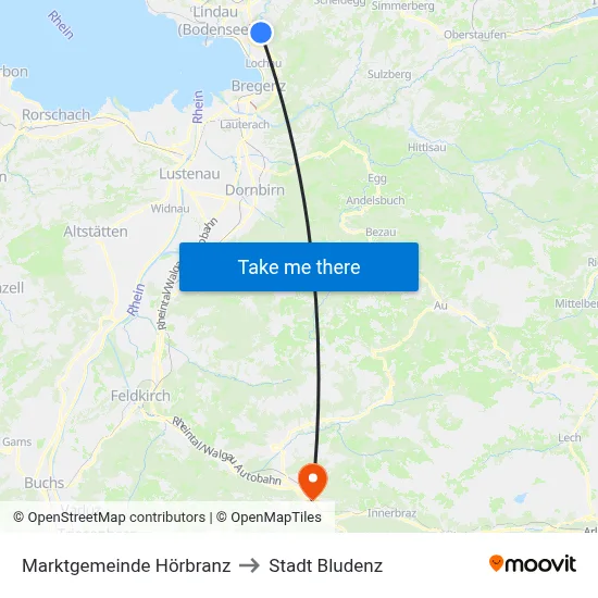 Marktgemeinde Hörbranz to Stadt Bludenz map