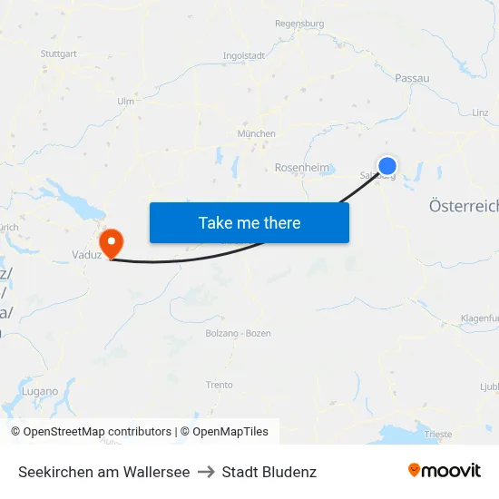 Seekirchen am Wallersee to Stadt Bludenz map