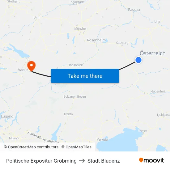 Politische Expositur Gröbming to Stadt Bludenz map
