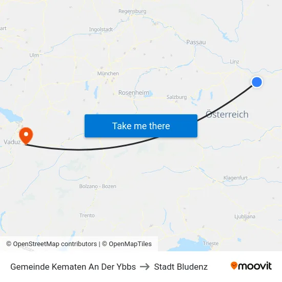 Gemeinde Kematen An Der Ybbs to Stadt Bludenz map
