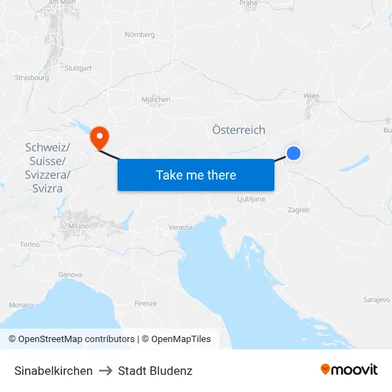 Sinabelkirchen to Stadt Bludenz map