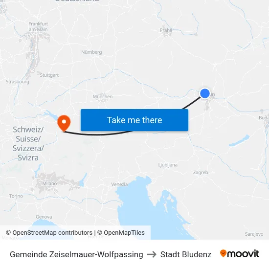 Gemeinde Zeiselmauer-Wolfpassing to Stadt Bludenz map