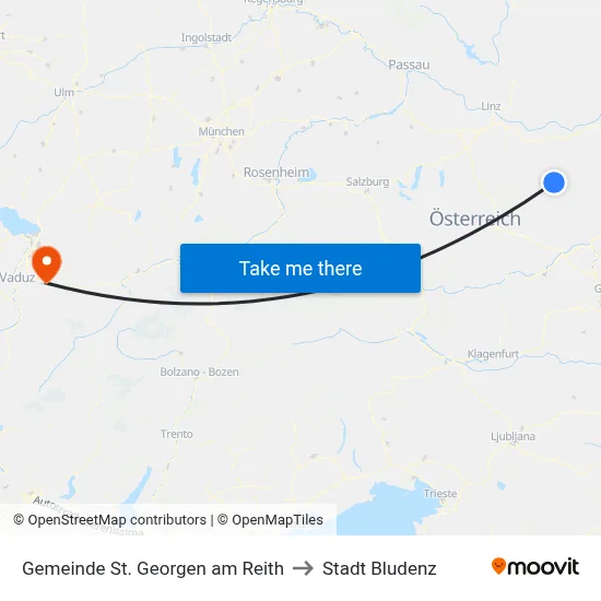 Gemeinde St. Georgen am Reith to Stadt Bludenz map