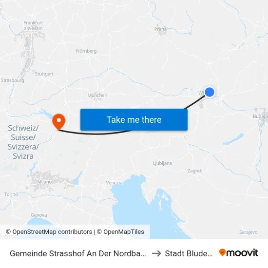 Gemeinde Strasshof An Der Nordbahn to Stadt Bludenz map