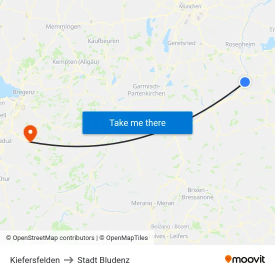 Kiefersfelden to Stadt Bludenz map