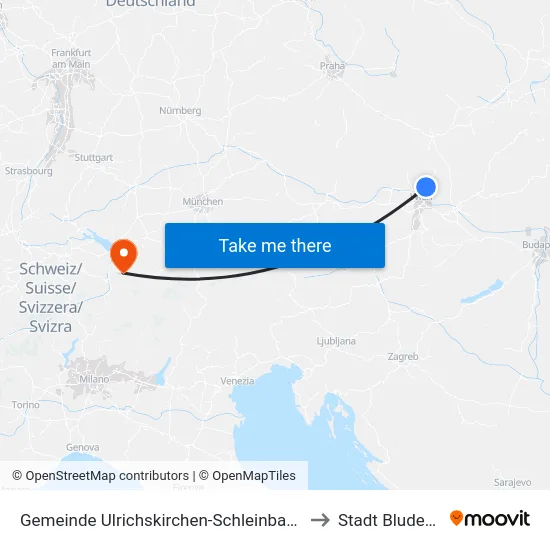 Gemeinde Ulrichskirchen-Schleinbach to Stadt Bludenz map