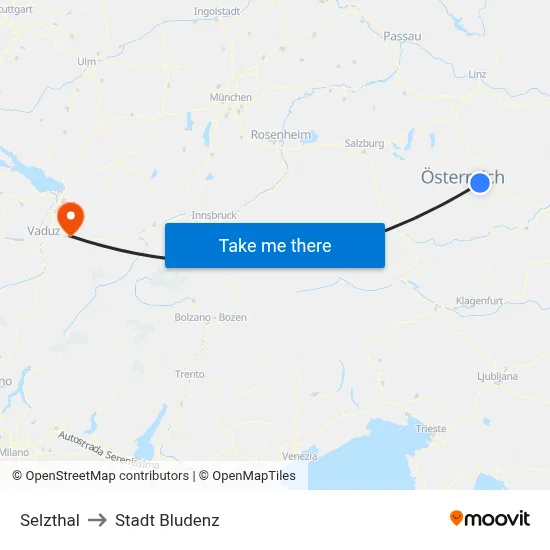 Selzthal to Stadt Bludenz map