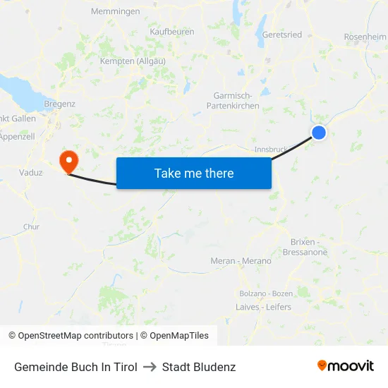 Gemeinde Buch In Tirol to Stadt Bludenz map