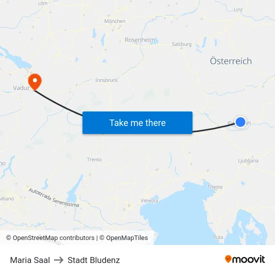 Maria Saal to Stadt Bludenz map