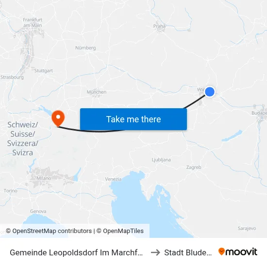 Gemeinde Leopoldsdorf Im Marchfeld to Stadt Bludenz map