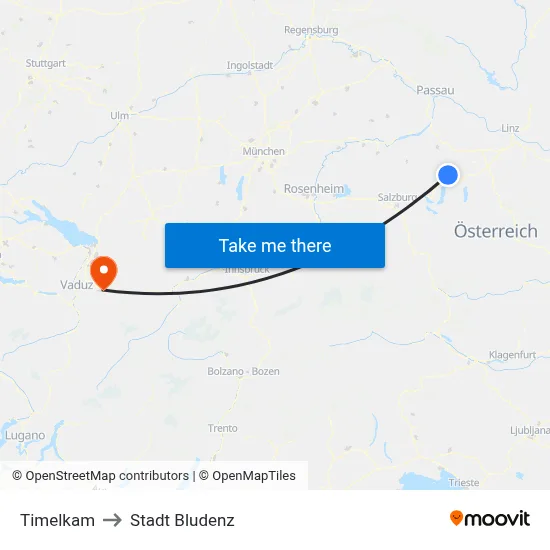 Timelkam to Stadt Bludenz map