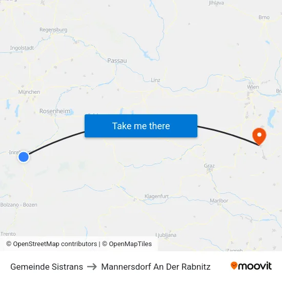 Gemeinde Sistrans to Mannersdorf An Der Rabnitz map