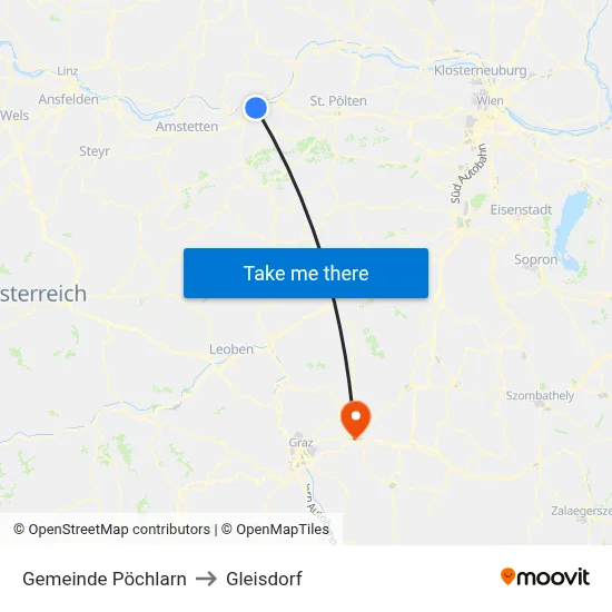 Gemeinde Pöchlarn to Gleisdorf map