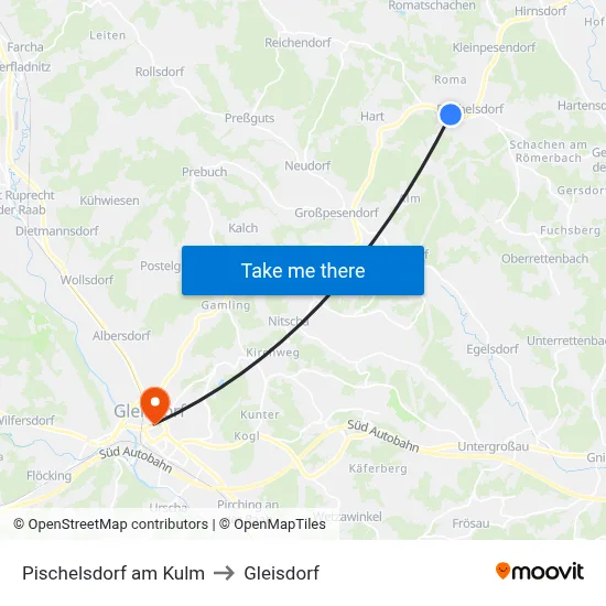 Pischelsdorf am Kulm to Gleisdorf map