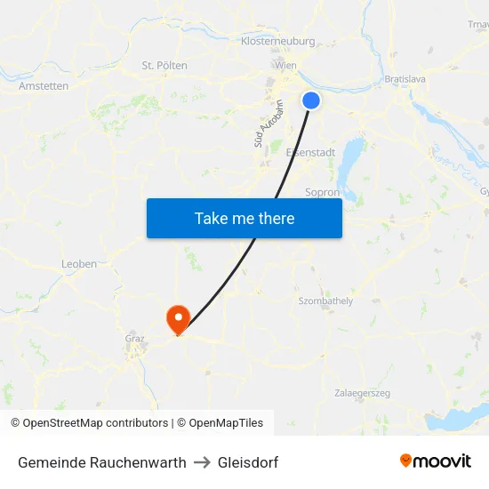 Gemeinde Rauchenwarth to Gleisdorf map