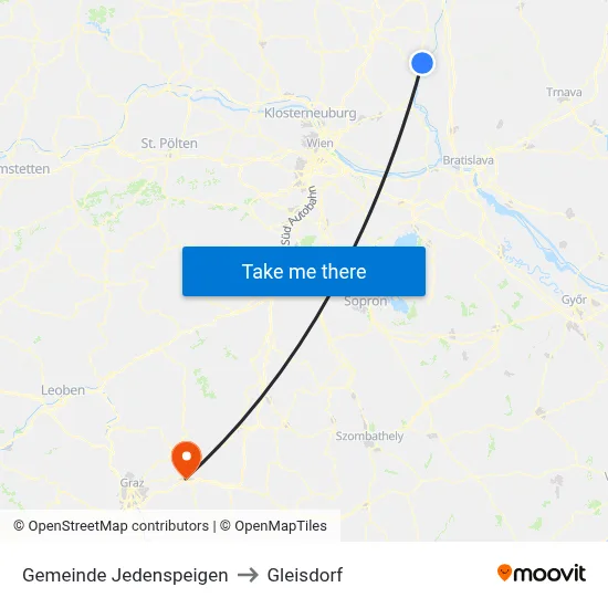 Gemeinde Jedenspeigen to Gleisdorf map