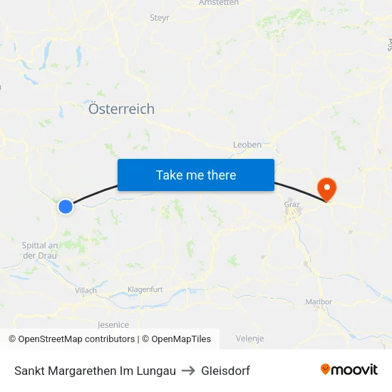 Sankt Margarethen Im Lungau to Gleisdorf map