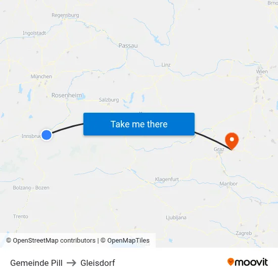 Gemeinde Pill to Gleisdorf map