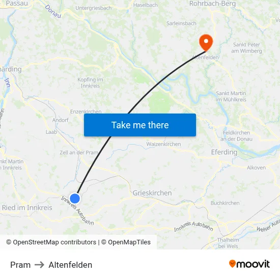 Pram to Altenfelden map