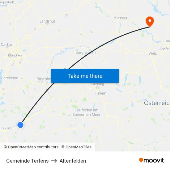 Gemeinde Terfens to Altenfelden map