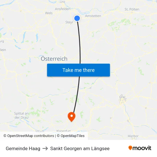 Gemeinde Haag to Sankt Georgen am Längsee map