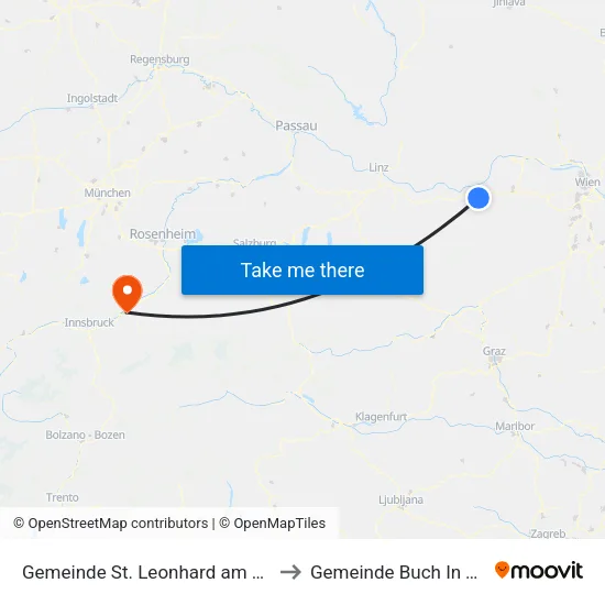 Gemeinde St. Leonhard am Forst to Gemeinde Buch In Tirol map