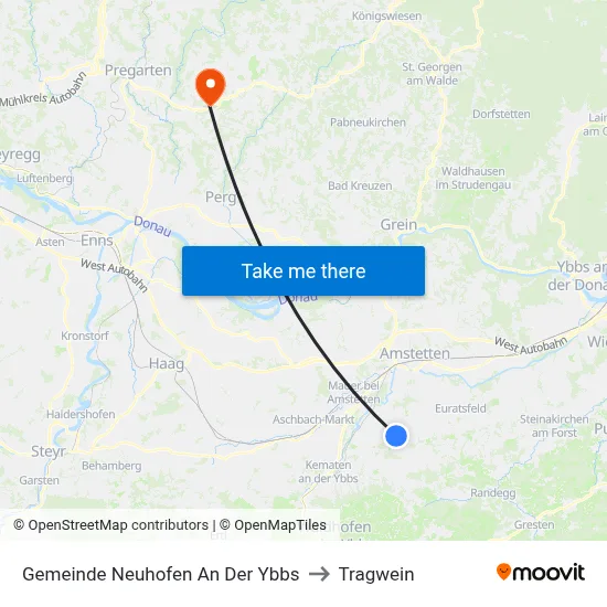 Gemeinde Neuhofen An Der Ybbs to Tragwein map